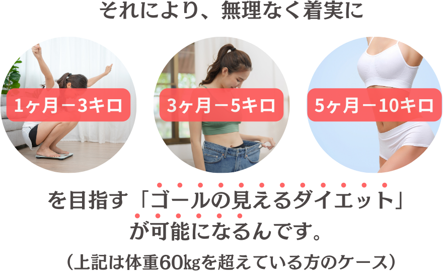 ゴールの見えるダイエットが可能になる画像