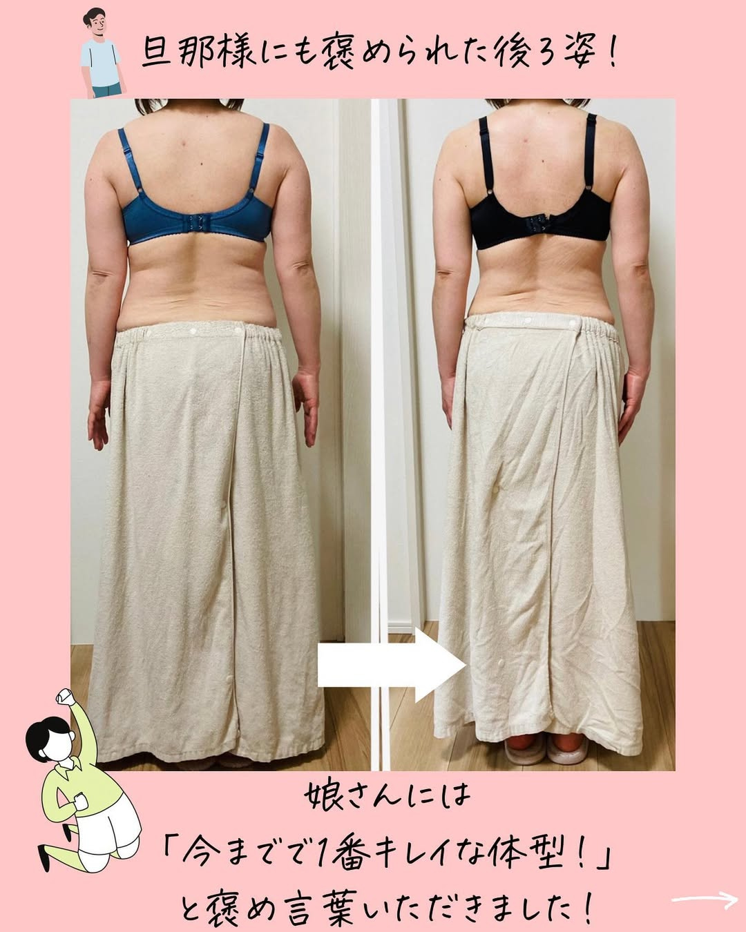 50代ママのビフォーアフター画像：後ろ姿