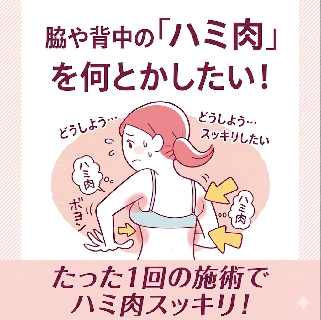 １回の施術でハミ肉スッキリ！のイメージ画像