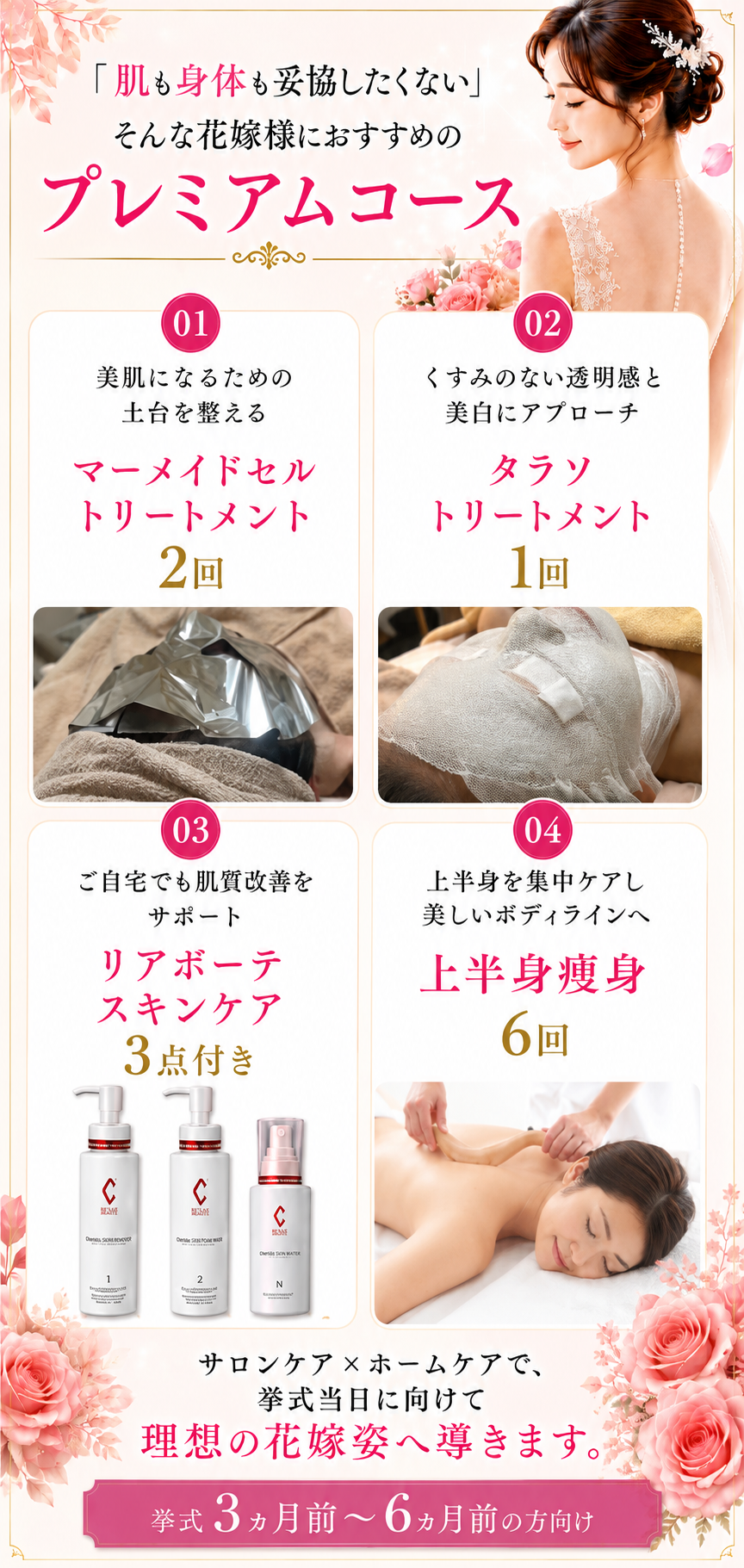 スマホ用画像(「肌も身体も妥協したくない」そんな花嫁様におすすめのプレミアムコースです(挙式3ヵ月前~6か月前の方向け))