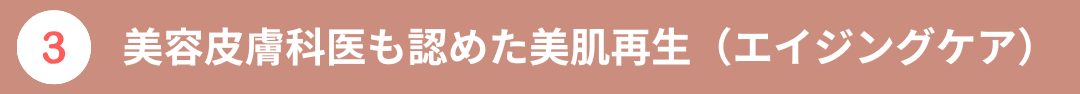 3.美容皮膚科医も認めた美肌再生(エイジングケア)