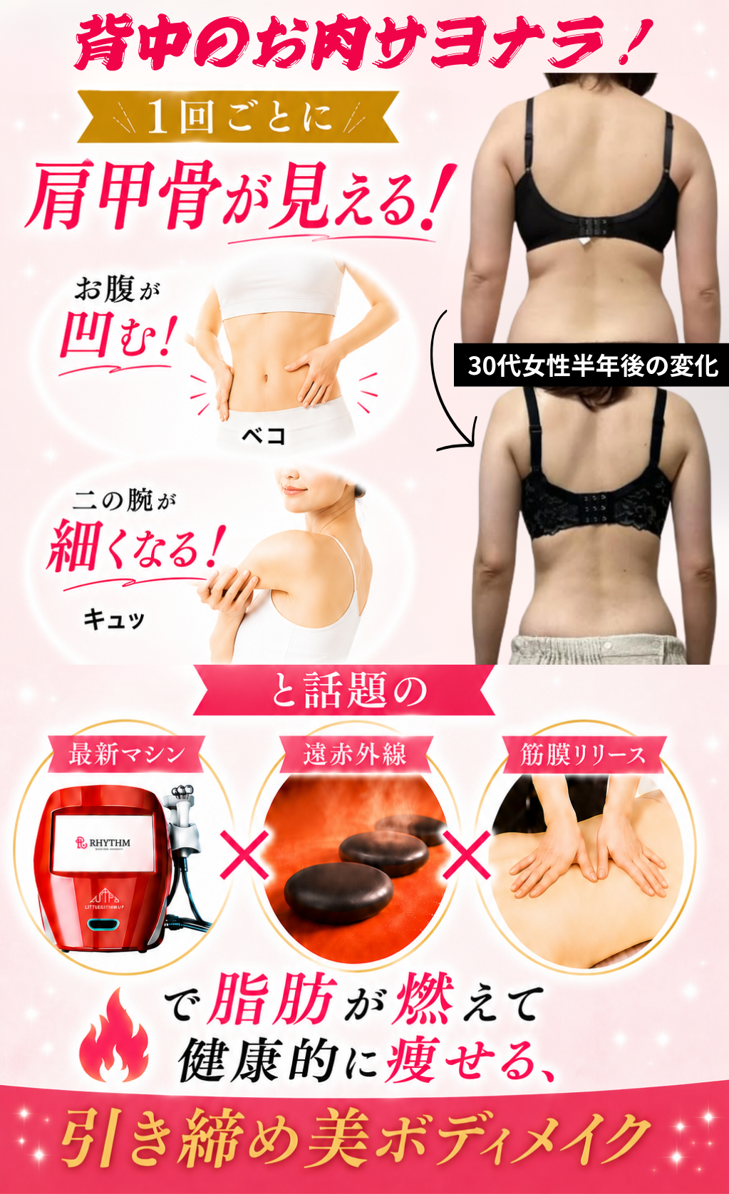 背中痩せダイエットのキャッチコピー画像